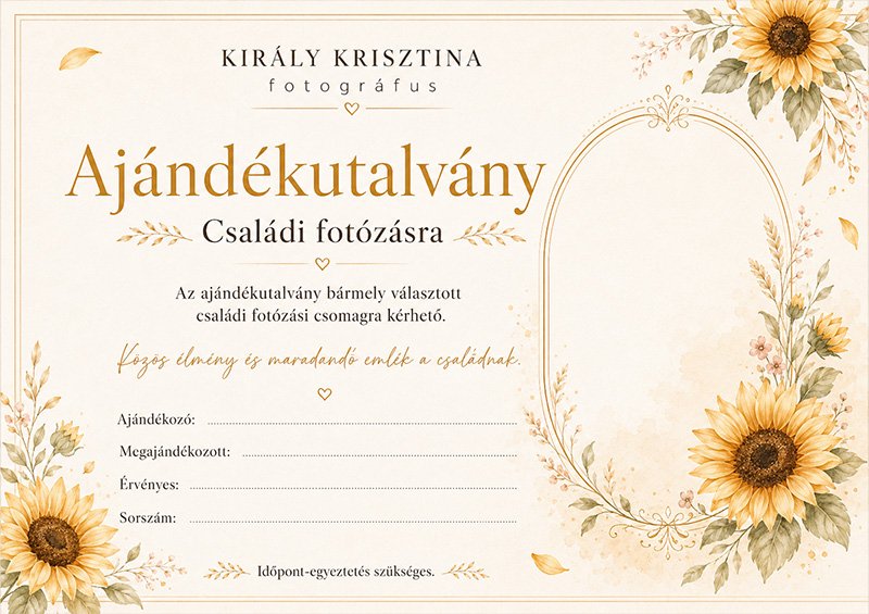 Ajándékutalvány családi fotózásra I Fotó Király Krisztina